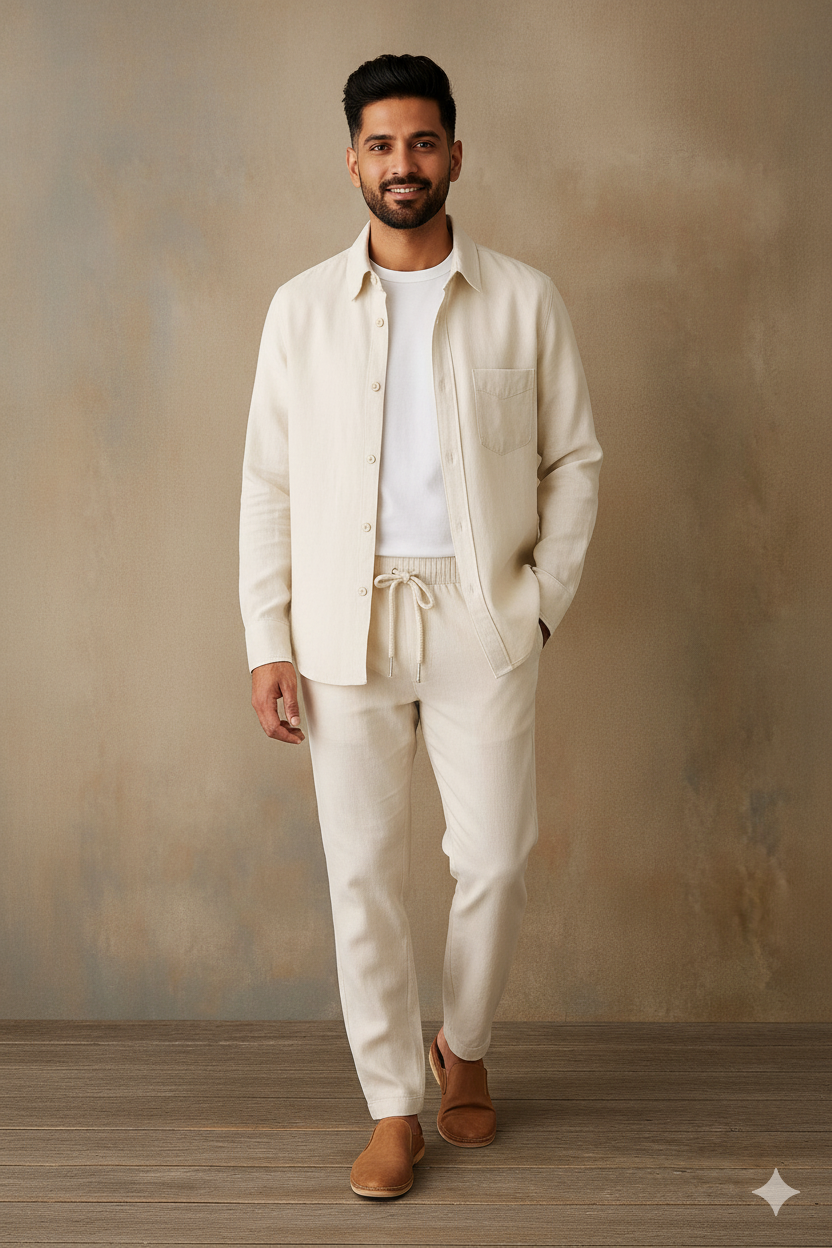 Breezy Linen Co-Ords – Effortless Style [cream]